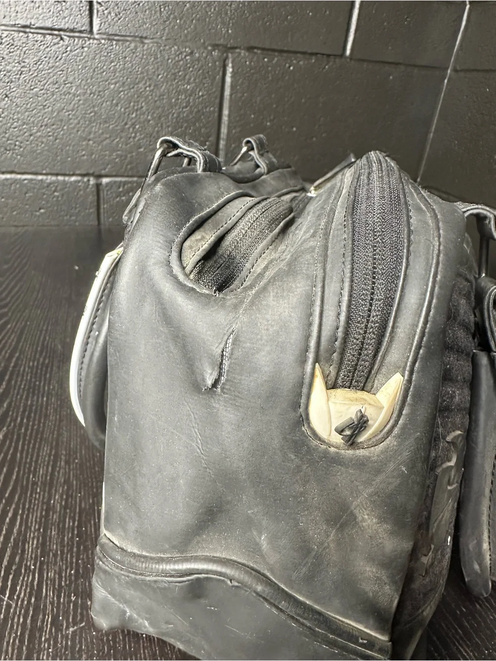 Thor brand - Black Logo Script Top-Handle Bag w White Accents - Purse